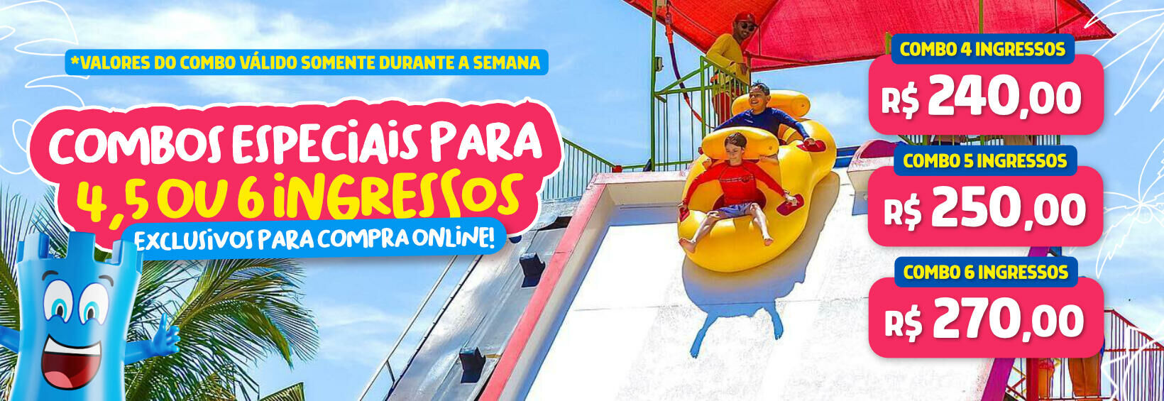 Banner feriado em Castelo Park Aquático